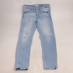 KanCan Kurvy Mid Rise Skinny Jeans Distressed Light wash Denim Size 30 stretch